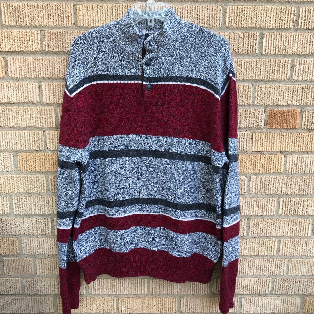 3 for $25 Chaps Gray and Red Sweater